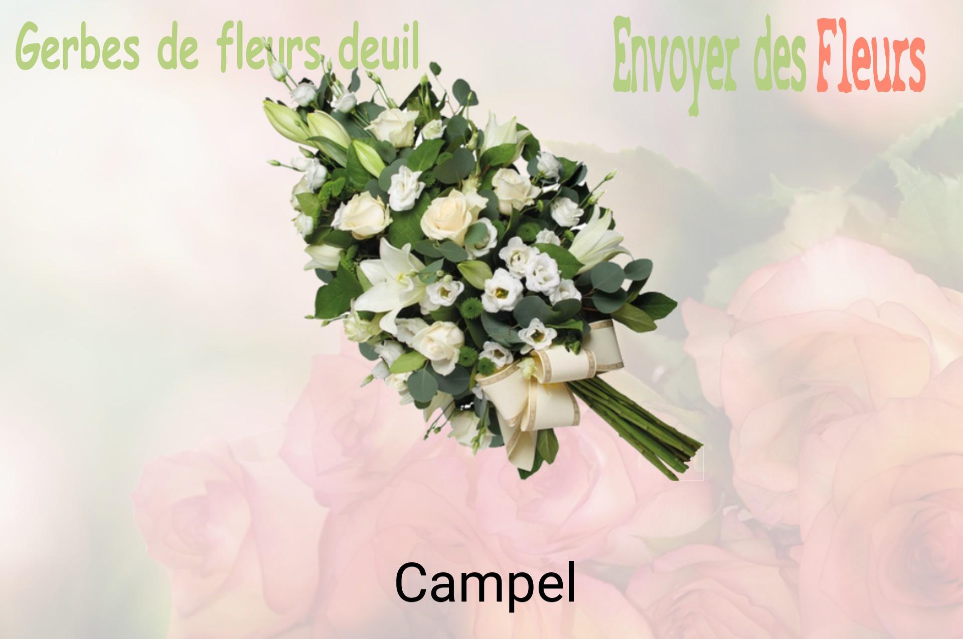 Gerbe de fleurs de deuil livrée à Campel